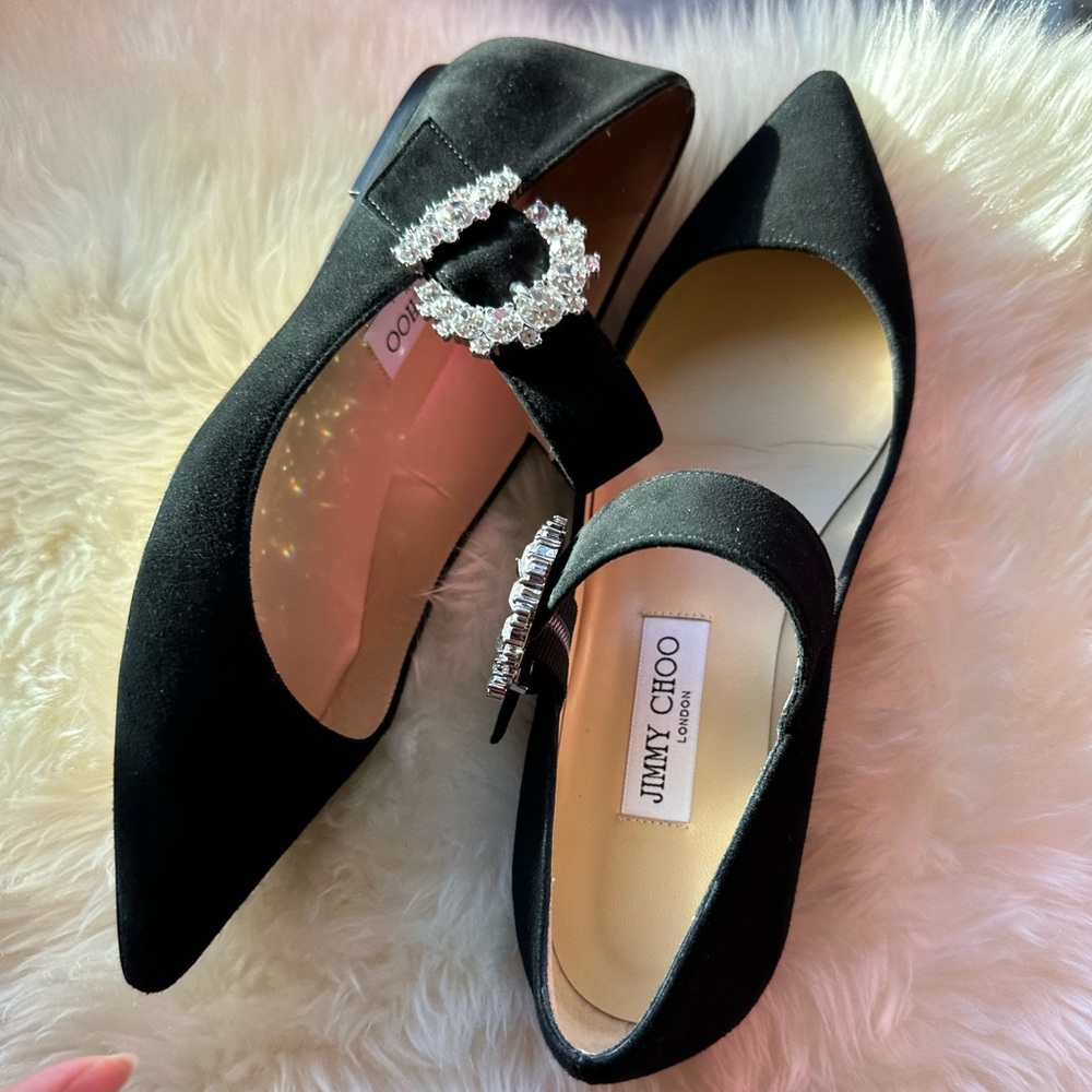 NEW Jimmy Choo Cheri Flat with Crystal Buckle